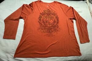 Sonoma Life Style Women’s 2X Long Sleeve Everyday Tee Cotton Blend Orange